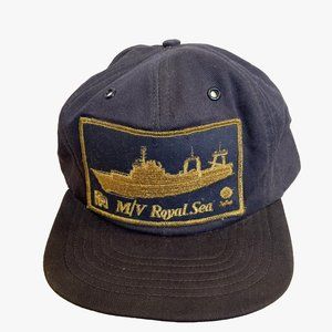 M/V Royal Sea Trucker Ball Cap Snapback Hat Blue Fishing Marine Ship Golf Med-LG